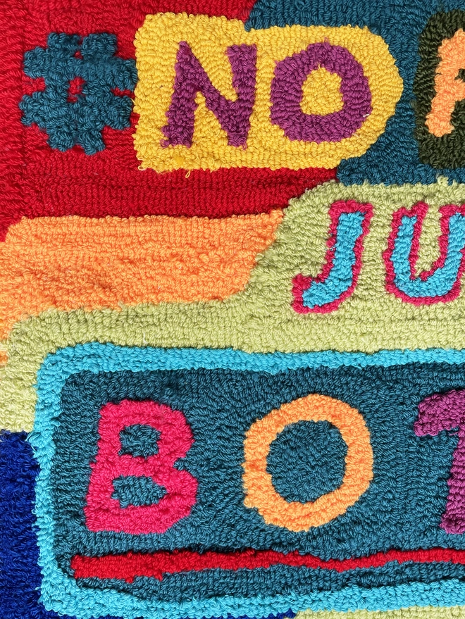 patchwork wool letter textile art