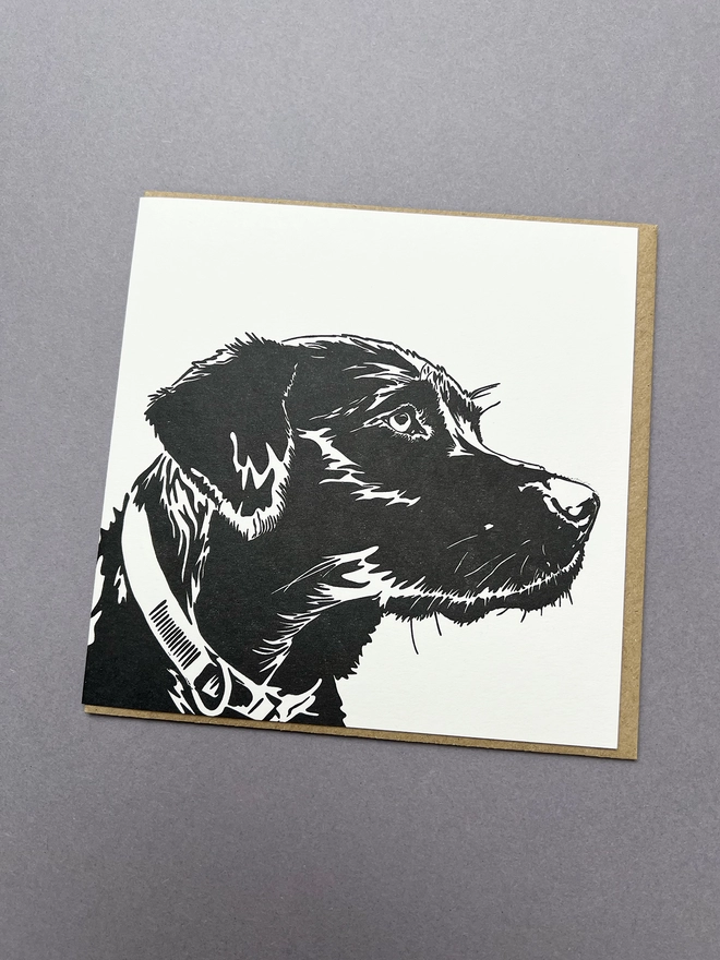 Big dog Labrador card letterpress printed  