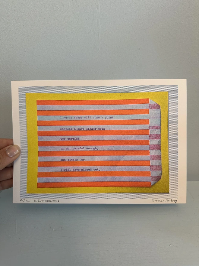 'Inevitables' A5 Risograph Print Wall Art