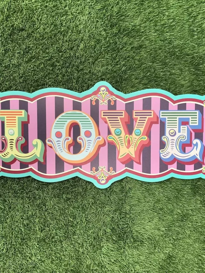 Colourful Carnival Love Sign Wedding Decoration