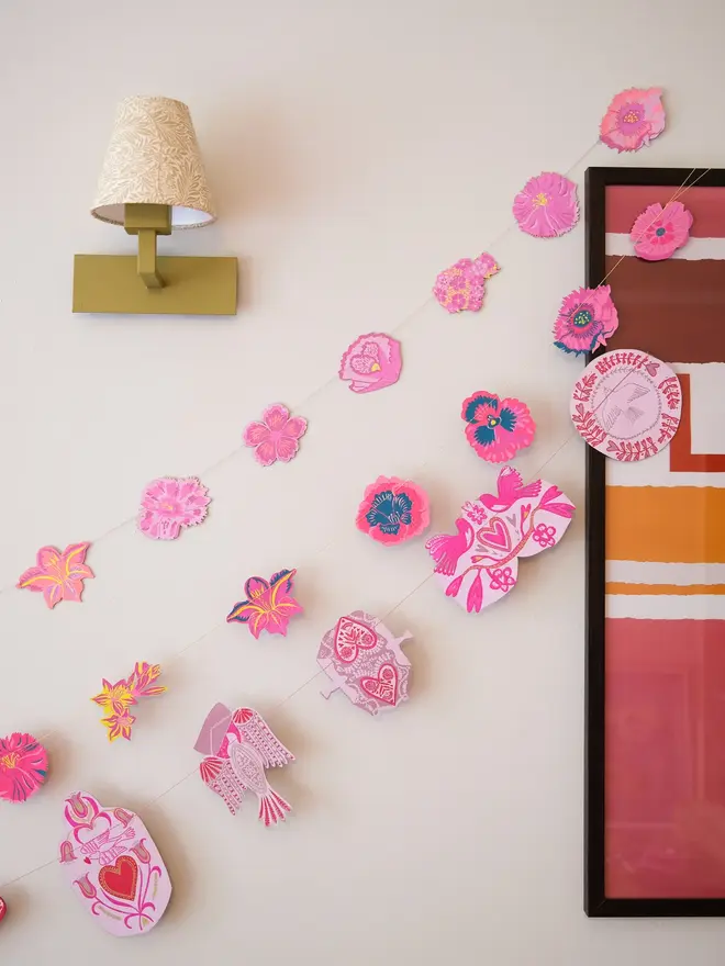 Love Birds Sewn Garland (Set Of 6)