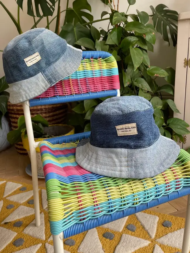 Kids Recycled Denim Bucket Hat