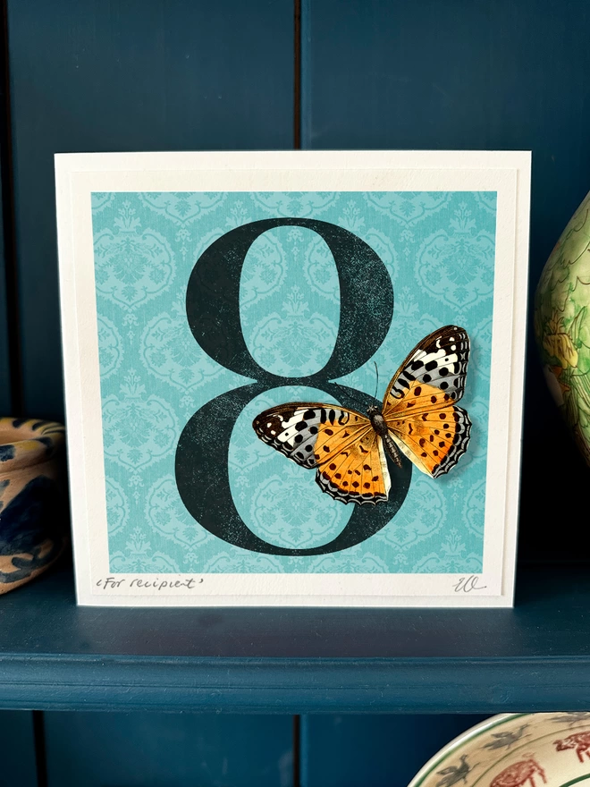 custom birthday high quality butterflygram card with hand cut paper butterfly, personalised and signed