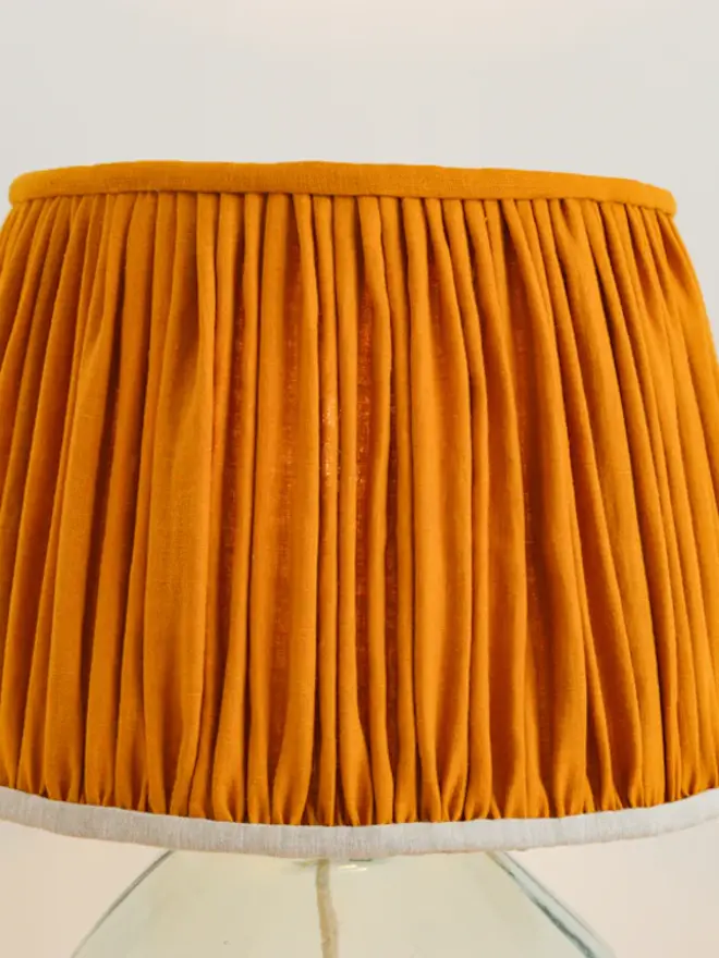 Mustard & Natural Gathered Lampshade