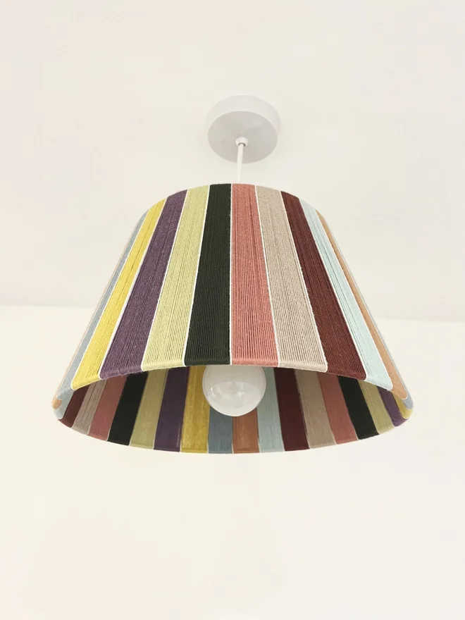 Rainbow Haze Modern Rainbow Stripe Organic Lampshade