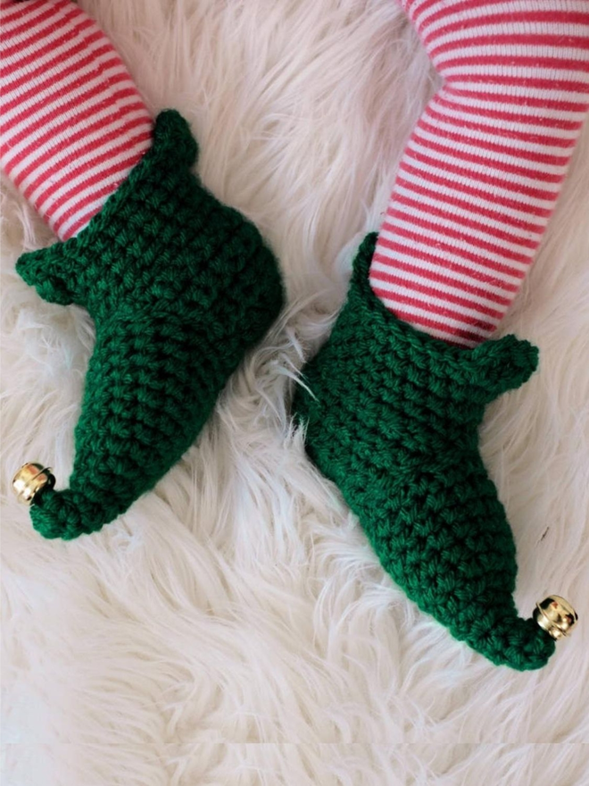 Crocheted Christmas Elf Boots