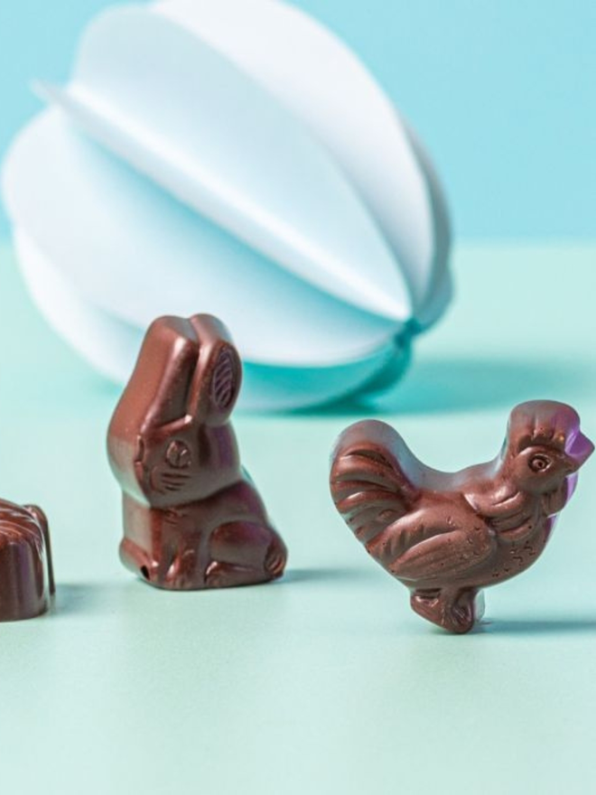 dark chocolate assorted easter animal shapes