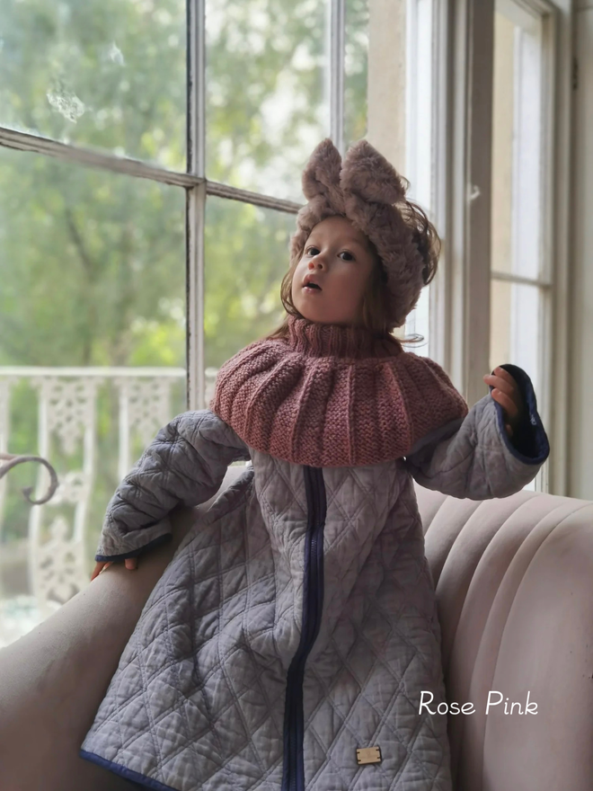wool neck warmer rose pink
