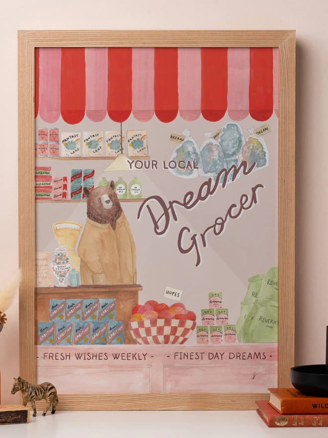 Dream Grocer Art Print Framed