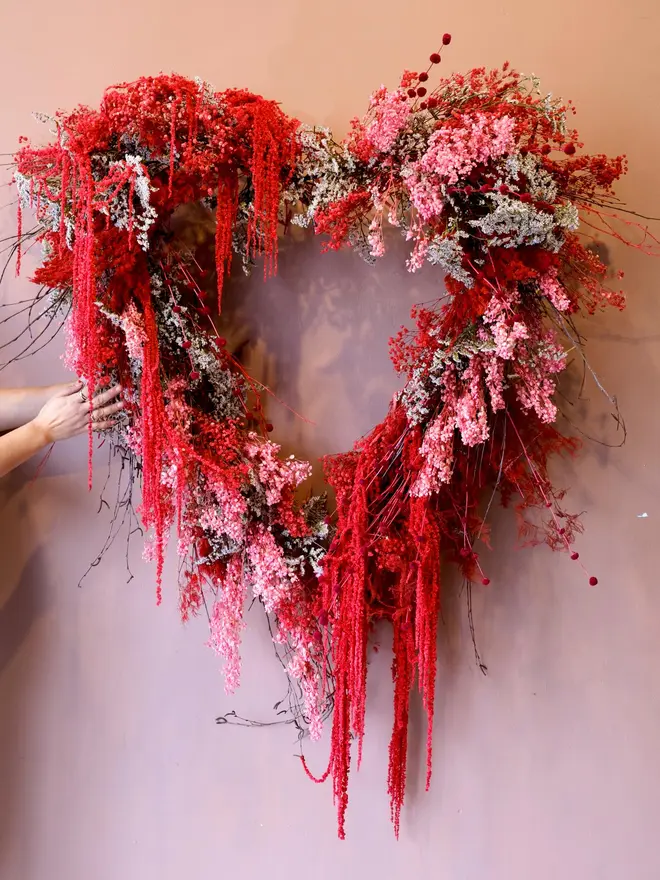 Extra Large Dried Heart Valentines Wreath