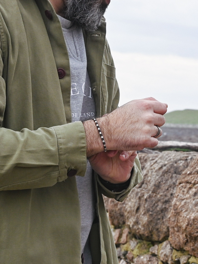 rope silver bracelet for men