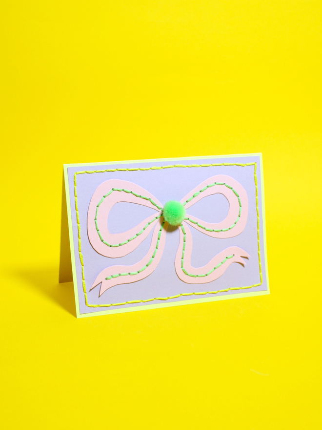 Hand Stitched Bow Card