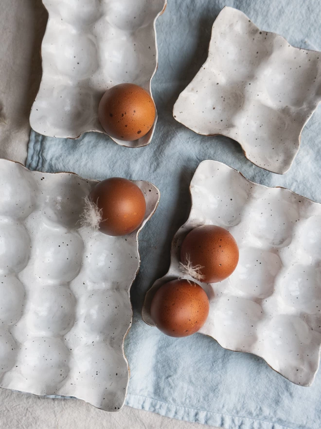 Ceramic Speckled Egg Holders