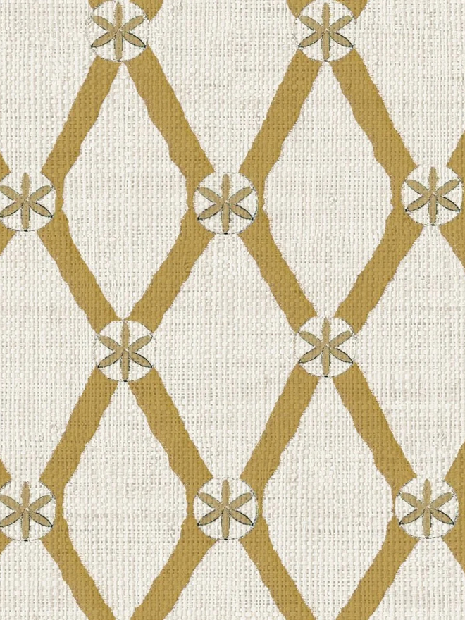 lattice illustrated wallpaper. a white background wallpaper with a yellow lattice pattern.