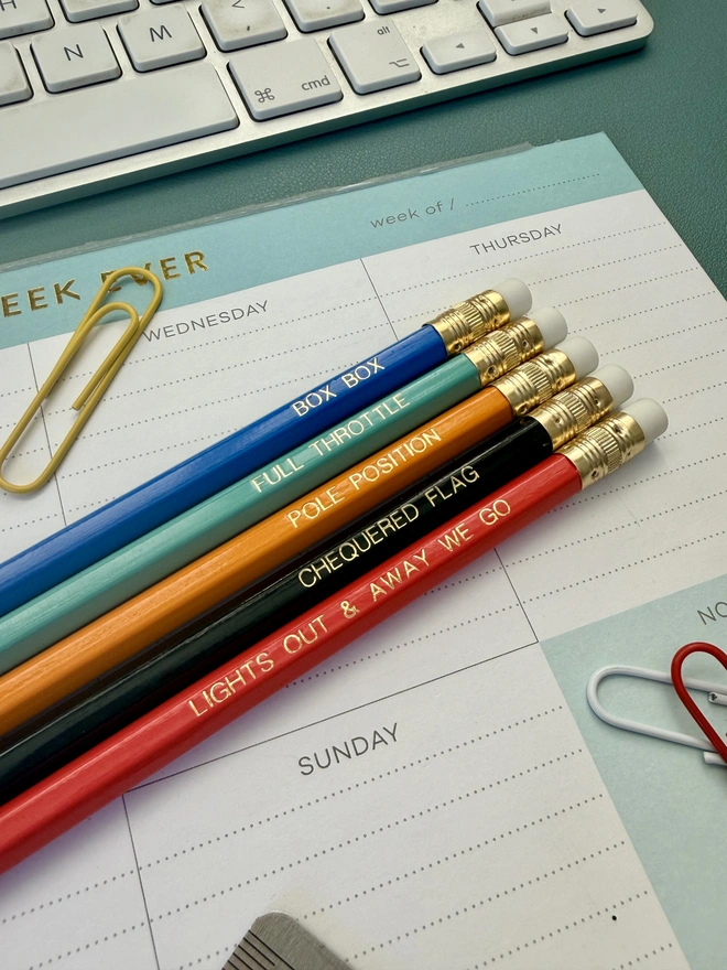 Formula One Set of 5 HB Pencils