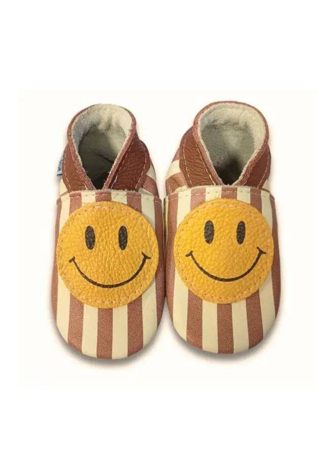Smiley shoes brown stripe