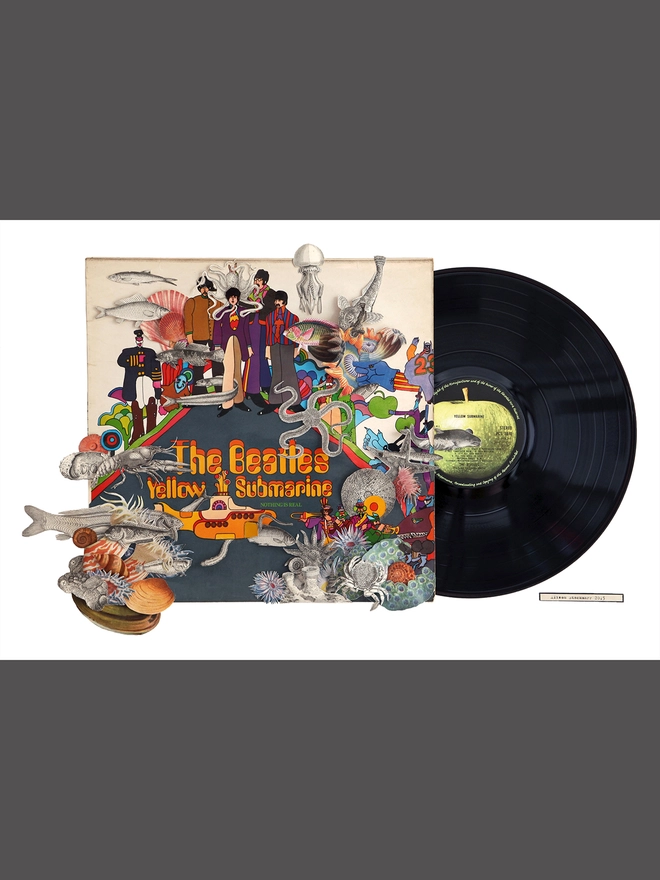 Yellow Submarine by The Beatles ‘LP’ print of an original collaged artwork.