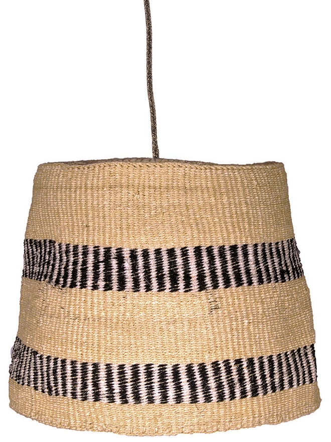 natural and black stripe woven ceiling lampshade