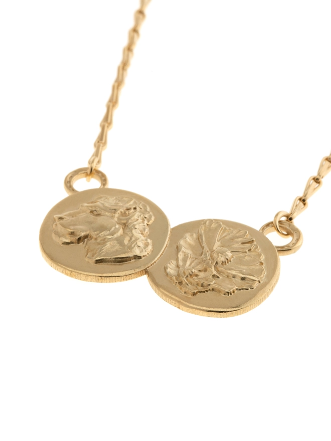 Lioness Double Coin Pendant gold