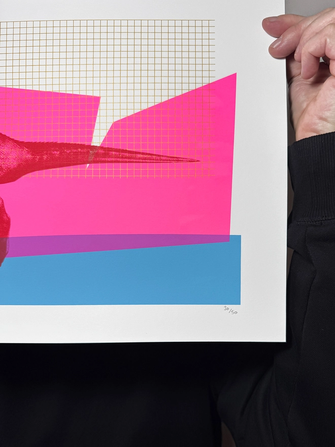 Rave Raptor_A3 Screen Printed Poster_Holly and Co_hand numbered limited edition