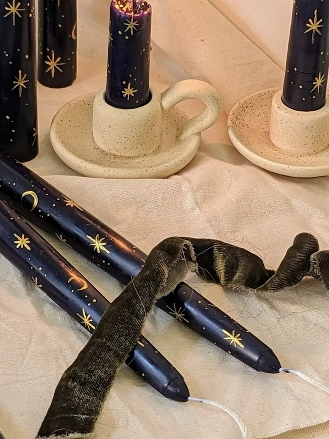 Moon & Star Night Sky Taper Candles 