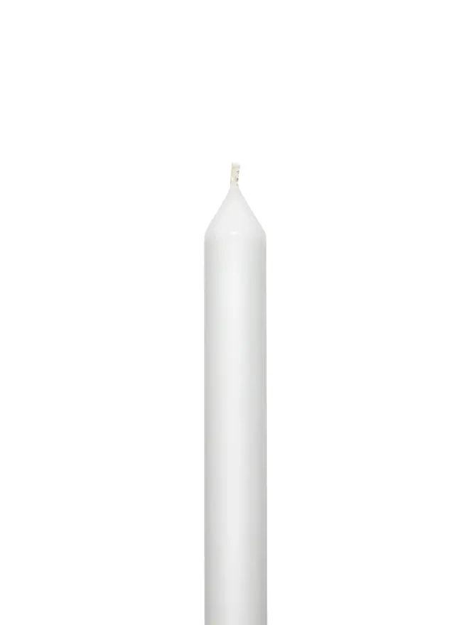 white taper candle pair