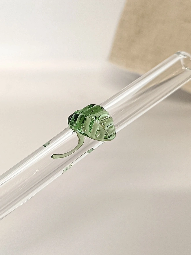 Drinking Straw for Nature Lovers, Leaf Decorated