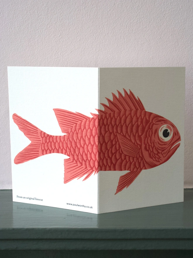 Greeting card with a fish