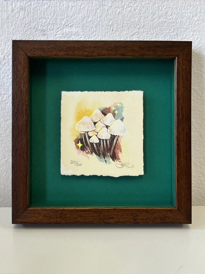Fairy Caps miniature screenprint art Kath Leone