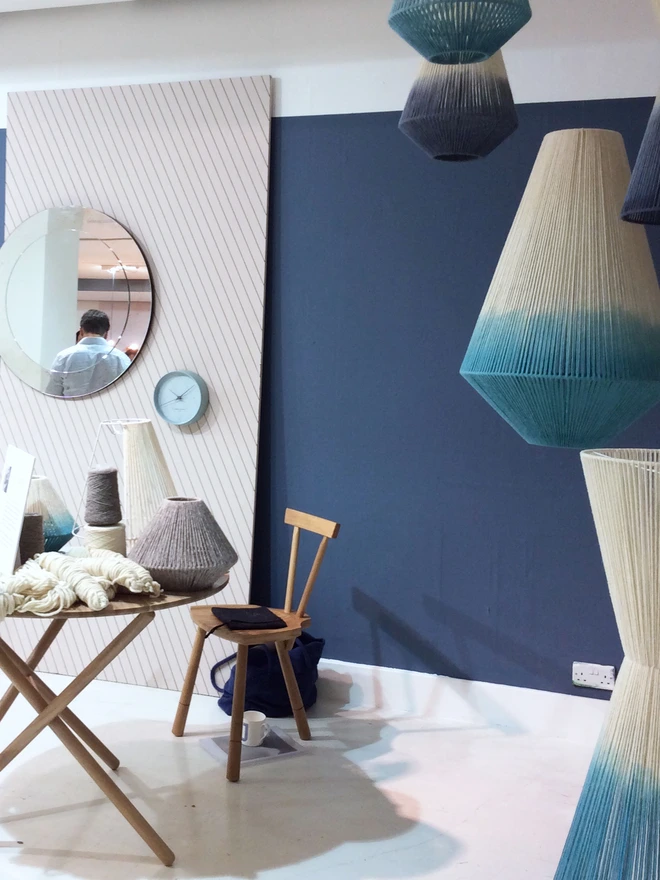 Geometric Aqua dip dy pendant Lampshade