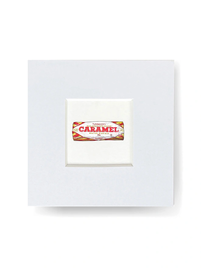 Illustrated Mini print featuring the iconic Tunnocks' Caramel Wafer illustration
