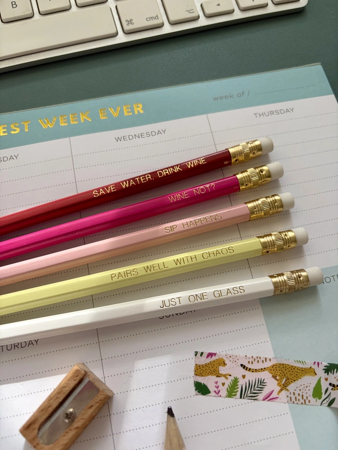 Wine Lovers HB Set of 5 Pencils