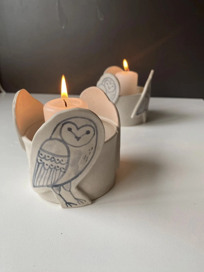 Owl Tea Light Holder
