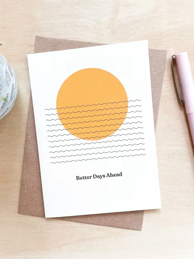 'Better Days Ahead' Card Made From Recycled Coffee Cups