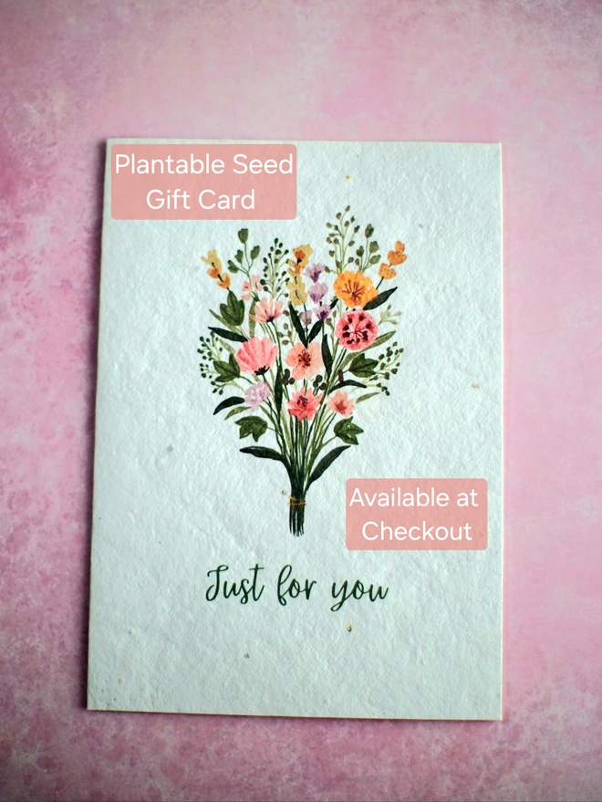 plantable seed card, gift card, wildflower seed card, Jenny Hopps