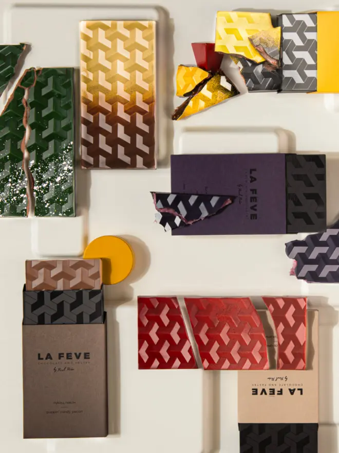 All types of different flavours chocolate bars