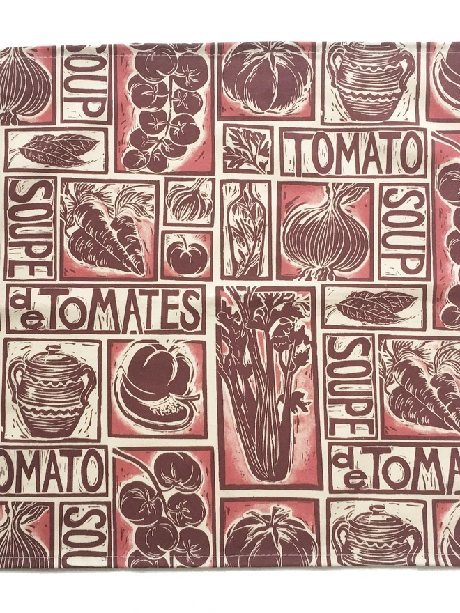 Tomato Soup Illustrated Recipe Organic Napkins (Set Of 4)