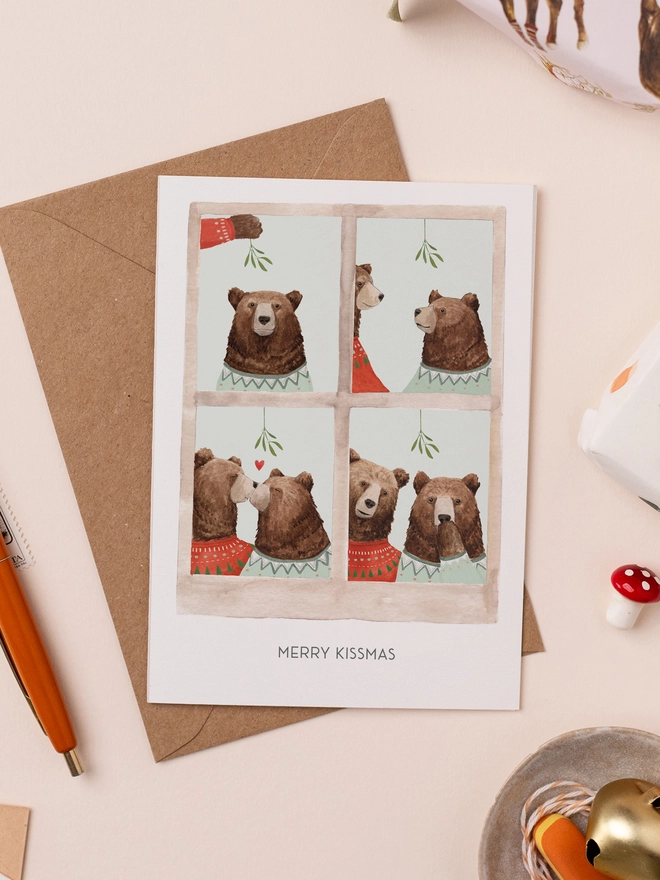 Photo booth kissmass card