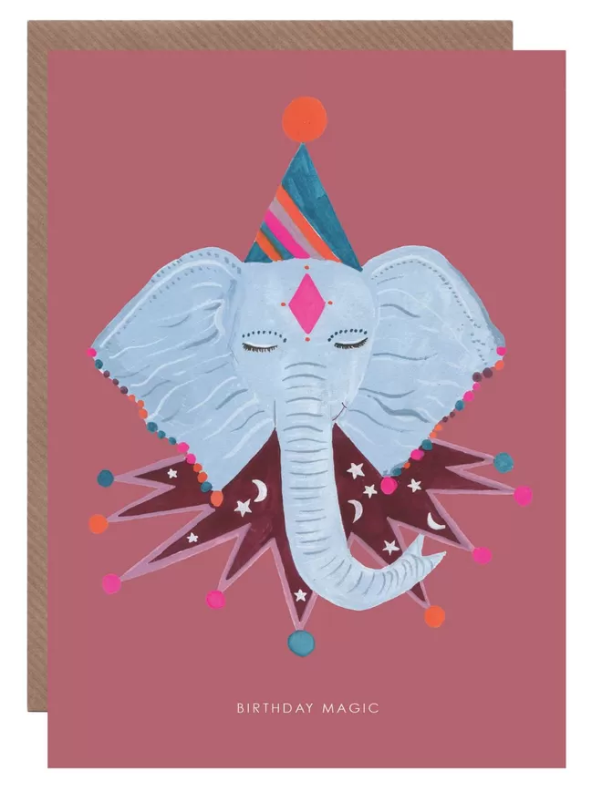 Magic Elephant Birthday Card