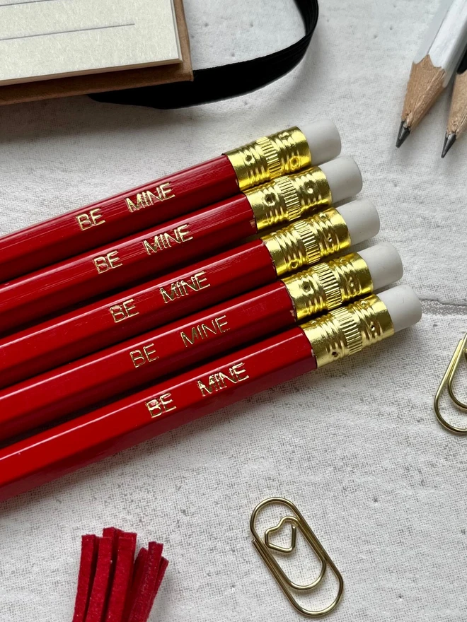 'Be Mine' Valentines Pencils (Set of 5)
