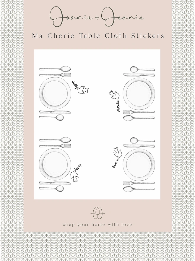 dove name place card settings