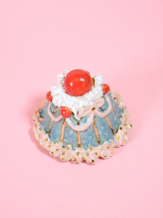 Vintage Mermaid Ceramic Cake Sculpture