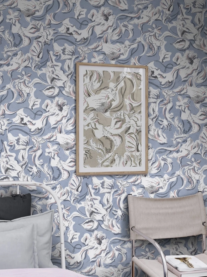 Dali's Mermaid Blue Dreams Wallpaper