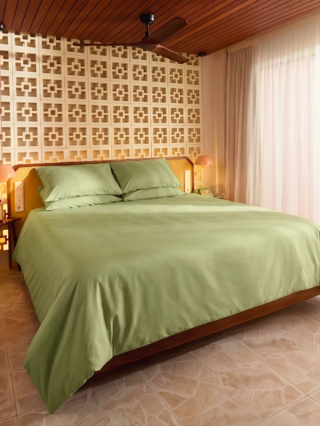 Ibiza Green Bedding. A green bedding set.