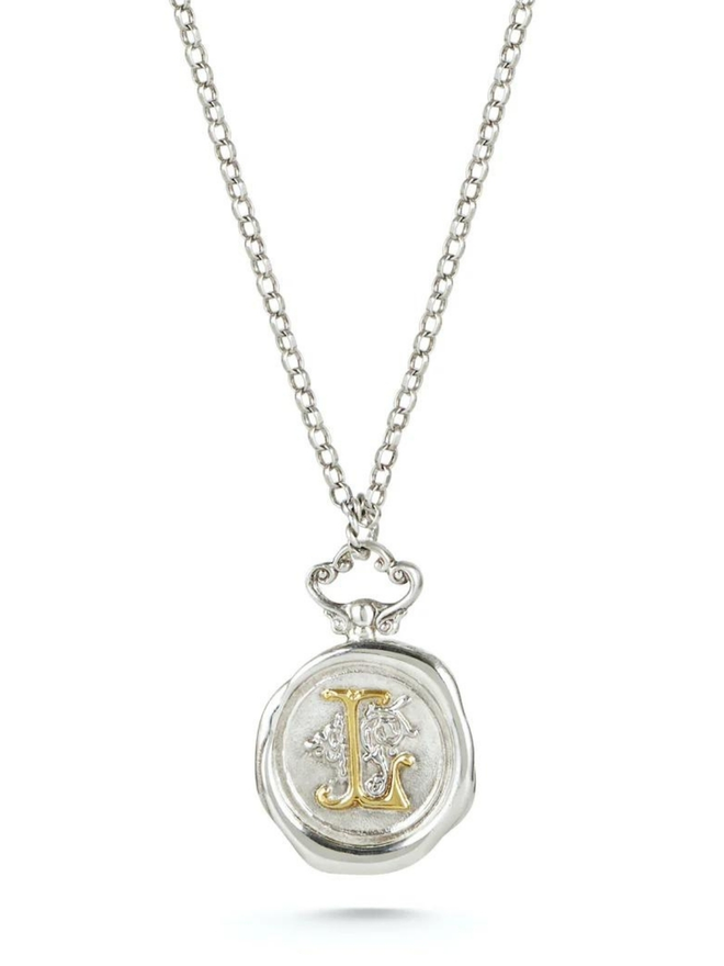 Large personalised wax seal necklace