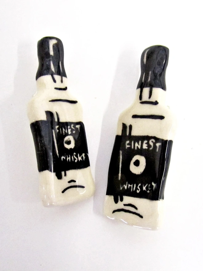 Boozy Ceramic Miniature Bottle Badges