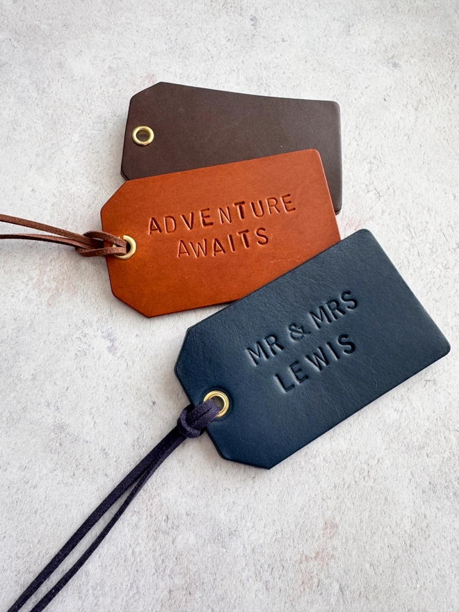 leather luggage label