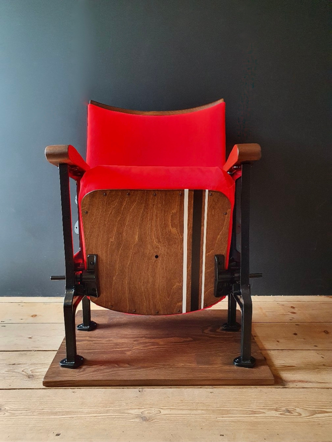 red fabric vintage cinema seat