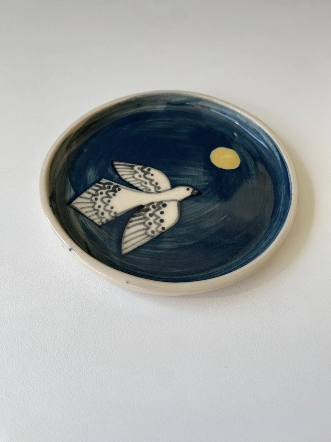 Handmade Ceramic Bird Trinket Dish
