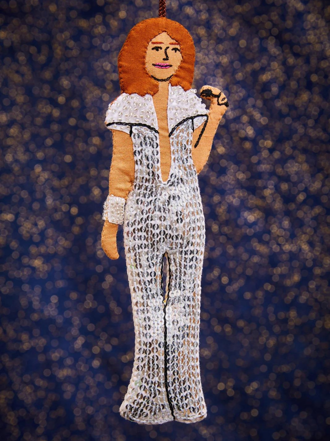 hand stitched abba Frida hanging decoration